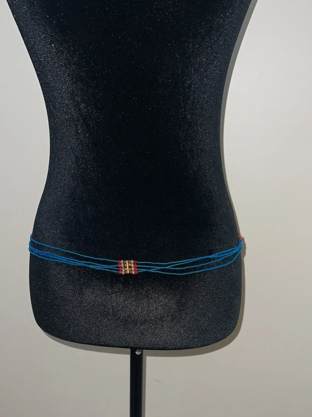 4-Layer Beaded Waist Chain Belt: African Boho Body Jewelry (16 Inch)